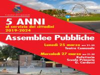ASSEMBLEE PUBBLICHE. 5 ANNI AL SERVIZIO DEI CITTADINI